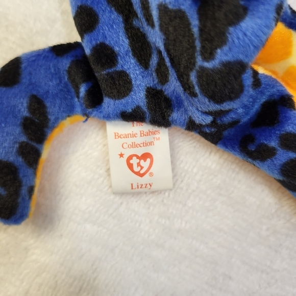 Lizzy the Blue and Yellow Lizard BEANIE BABY - Style 4033 - Picture 4 of 5